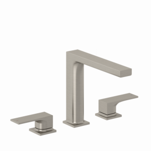 Kludi DECUS 3-hole basin mixer 54393N575 with push-open valve, stainless brushed nickel