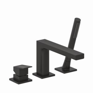 Mitigeur bain-douche Kludi DECUS 544483975, installation 3 trous, noir mat