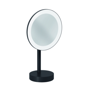 Kludi VELA R LED cosmetic mirror 5899539F, 3x magnification, freestanding, matte black