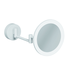 Kludi VELA R LED cosmetic mirror 5899553W, 3x magnification, wall-mounted, matte white