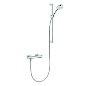 Kludi Logo Shower-Duo 6857505-00 avec mitigeur thermostatique de douche, barre murale 600 mm, chromé