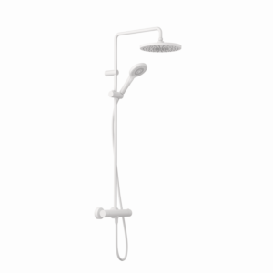 Système de douche double thermostatique Kludi DIVE Dive X 3S 6906753-00 avec douchette, blanc mat