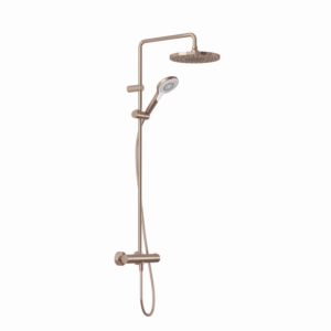 Kludi DIVE Dive X 3S Thermostat-Dual-Shower-System 69067N1-00 mit Handbrause, mit Kopfbrause Ø 25 cm, Brushed bronze PVD