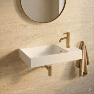 CARLDIX x LAUFEN Lavabo à main A91001014501 blanc, 450 x 260 mm, trou de robinetterie à droite