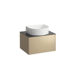 LAUFEN Sonar Schubladenelement/Sideboard H4054010341401 57,5x34x45,5cm, Ausschnitt Mitte, Gold/Nero Marquina