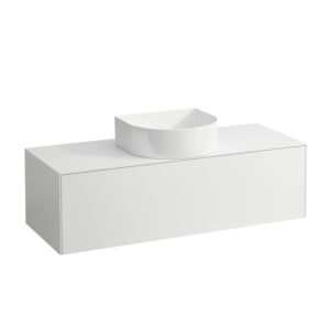 LAUFEN Sonar drawer unit / sideboard H4054210341701 117.5x34x45.5cm, cut-out in the middle, matt white