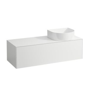 LAUFEN Sonar drawer unit / sideboard H4054230341701 117.5x34x45.5cm, cut-out on the right, matt white