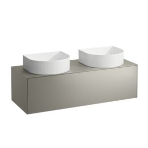 LAUFEN Sonar Schubladenelement/Sideboard H4054240340421 117,5x34x45,5cm, Ausschnitt links/rechts, Titan
