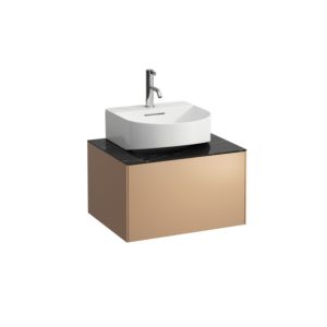 LAUFEN Sonar Schubladenelement H4054310341411 57,5x34x45,5cm, 1 Schublade, Kupfer/Nero Marquina