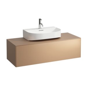 LAUFEN Sonar drawer unit / sideboard H4054510340411 117.5x34x45.5cm, cut-out in the middle, copper