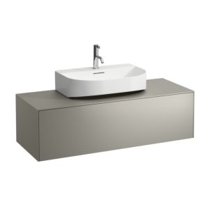 LAUFEN Sonar drawer unit / sideboard H4054510340421 117.5x34x45.5cm, cut-out in the middle, titanium