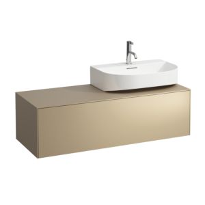 LAUFEN Sonar drawer unit / sideboard H4054530340401 117.5x34x45.5cm, cut-out on the right, gold