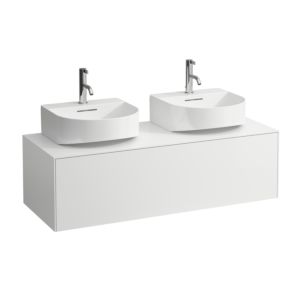 LAUFEN Sonar drawer unit / sideboard H4054540341701 117.5x34x45.5cm, cut-out left / right, matt white