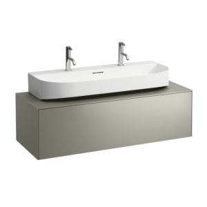 LAUFEN Sonar drawer unit / sideboard H4054610340421 117.5x34x45.5cm, cut-out in the middle, countertop washbasin, titanium