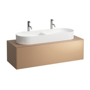 LAUFEN Sonar drawer unit / sideboard H4054710340411 117.5x34x45.5cm, cut-out in the middle, double washbasin, copper