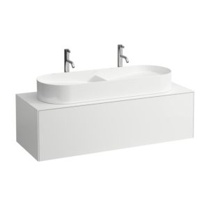 LAUFEN Sonar drawer unit / sideboard H4054710341701 117.5x34x45.5cm, cut-out in the middle, double washbasin, matt white