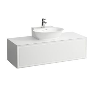 LAUFEN The new classic drawer unit / sideboard H4060230856271 117.5x34.5x45.5cm, 2000 drawer, Cloakroom basin cut-out in the middle, traffic gray