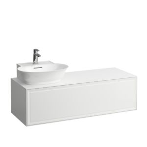 LAUFEN The new classic drawer unit / sideboard H4060850856311 117.5x34.5x45.5cm, 2000 drawer, Cloakroom basin cut-out on the left, glossy white