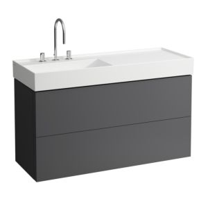 LAUFEN Kartell H4076480336421 118x60x45cm, 2 drawers, slate gray