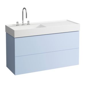 LAUFEN Kartell Waschtisch-Unterschrank H4076480336451 118x60x45cm, 2 Schubladen, graublau