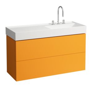 LAUFEN Kartell H4076490336431 118x60x45cm, 2 drawers, ocher brown