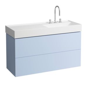 LAUFEN Kartell H4076490336451 118x60x45cm, 2 drawers, gray-blue