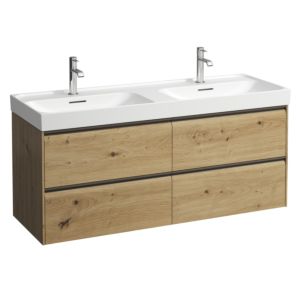 Laufen Meda meuble sous-vasque H4216440112671 128,4x51,5x44,8cm, 4 tiroirs, chêne sauvage