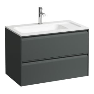 Laufen Meda meuble sous-vasque H4216820112661 77,2x50,4x44,2cm, 2 tiroirs, gris signalisation