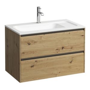 Laufen Meda meuble sous-vasque H4216820112671 77,2x50,4x44,2cm, 2 tiroirs, chêne sauvage