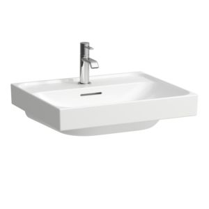 Laufen Meda Aufsatzwaschtisch H8161127571041 55x46cm, mit Überlauf, 1 Hahnloch pro Becken, weiß matt