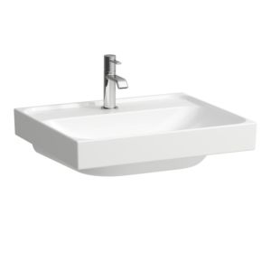Laufen Meda Aufsatzwaschtisch H8161124001111 55x46cm, ohne Überlauf, 1 Hahnloch pro Becken, weiß mit LCC