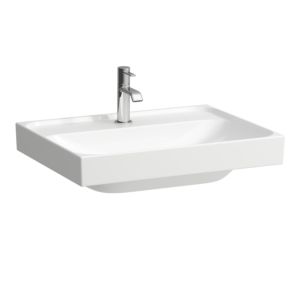 Laufen Meda Aufsatzwaschtisch H8161134001111 60x46cm, ohne Überlauf, 1 Hahnloch pro Becken, weiß mit LCC