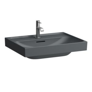 Laufen Meda washbasin H8101137581041 60x46cm, built-under, with overflow, 1 tap hole per basin, matt graphite