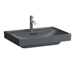 Laufen Meda Aufsatzwaschtisch H8161147581041 65x46cm, mit Überlauf, 1 Hahnloch pro Becken, graphit matt