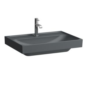 Laufen Meda Aufsatzwaschtisch H8161147581111 65x46cm, ohne Überlauf, 1 Hahnloch pro Becken, graphit matt