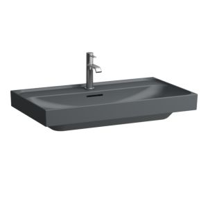 Laufen Meda countertop washbasin H8161177581041 80x46cm, with overflow, 1 tap hole, matt graphite