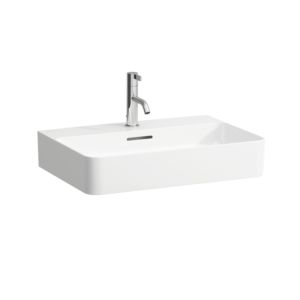 LAUFEN VAL Washbasin H8102837571041 60x42cm, suitable for under-counter installation, with overflow, with 1 tap hole, matt white