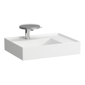 Laufen Kartell Waschtisch 8103340001581, 60x46cm, weiß, Ablage rechts, 3 Hahnlöcher, Saphirkeramik