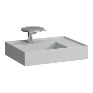 Laufen Kartell Waschtisch 8103347591111, 60x46 cm, grau, Ablage rechts, 1 Hahnloch, Saphirkeramik