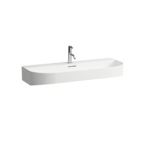 LAUFEN Sonar H8163470001581 100x42cm, dessous rectifié, mural, sans trop-plein, avec 3 trous pour robinetterie, blanc