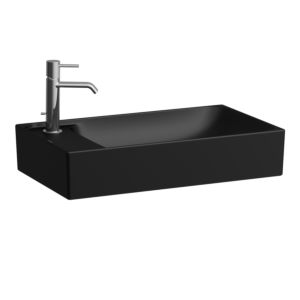 Laufen Meda Waschtisch-Schale H8121137161051 60x35cm, mit Überlauf, HL links, schwarz matt