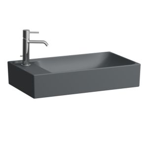 Laufen Meda vasque H8121137581051 60x35cm, avec trop-plein, HL gauche, graphite mat