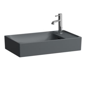 Laufen Meda vasque H8121137581061 60x35cm, avec trop-plein, HL droite, graphite mat
