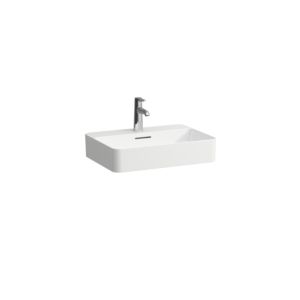Laufen Val washbasin bowl H8122847571081 55x40cm, matt white, with overflow, 3 tap holes