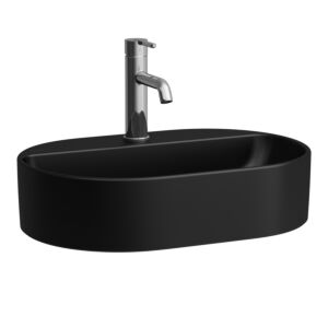 Vasque Laufen SAVOY H8129457161111 38 x 55 cm, ovale, sans trop-plein, 1 trou de robinetterie, noir mat