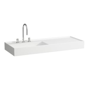 Laufen Kartell Waschtisch 8133320001581, 120x46cm, weiß, Ablage rechts, 3 Hahnlöcher, Saphirkeramik