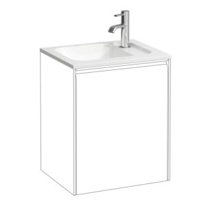 Laufen Meda Handwaschbecken H8141107571141 44x34cm, aus Marbond, ohne Überlauf, mit Hahnloch, weiß matt