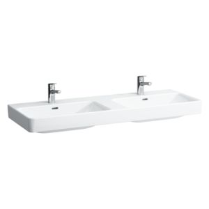 Laufen Pro S Doppelwaschtisch 8149680001041 130x46cm, unterbaufähig, weiß, 1 Hahnloch