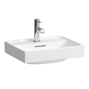 Laufen Meda lave-mains H8151110001041 45x35cm, encastrable, avec trop-plein, 1 trou de robinetterie par vasque, blanc