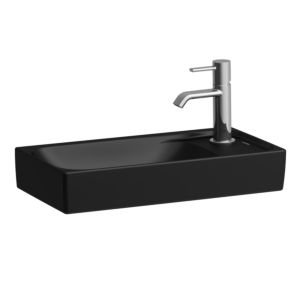 Laufen Meda hand washbasin H8151137161121 46x23.5cm, built-under, without overflow, 1 tap hole, matt black